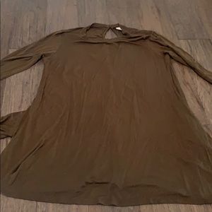 Olive green dress or top with cutout in back